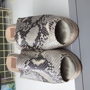 Snakeskin Wedge Sandals